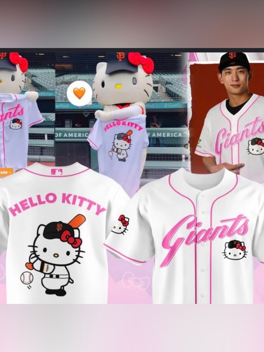 🩷⚾ Rare 2020 SGA SF Giants x Hello Kitty Women’s XL Jersey   ⚾🩷 - Picture 2 of 5